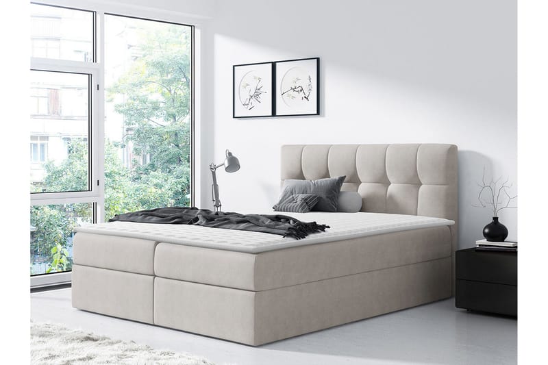 Jenkkisänky Sandom 160x200 cm - Beige - Huonekalut - Sänky - Yhden hengen sängyt