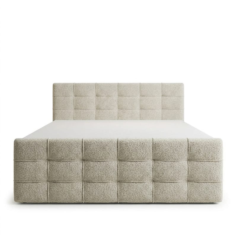 Jenkkisänkypaketti Elvros 180x200 cm nostettavalla säilytystilalla - Kermanvärinen luonnonvalkoinen / vaalea beige - Huonekalut - Sänky - Sängyt säilytystilalla