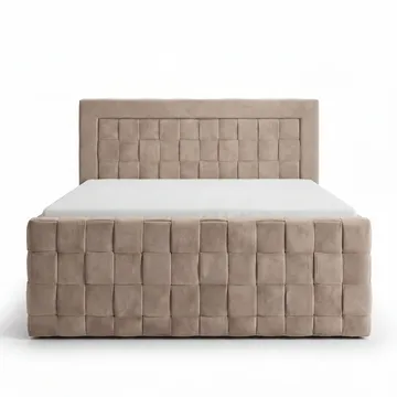 Jenkkisänkypaketti Ryven 140x200 cm nostettavalla säilytystilalla - lämmin beige/latte - Huonekalut - Sänky - Sängyt säilytystilalla