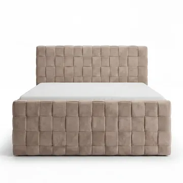 Jenkkisänkypaketti Tyrosen 160x200 cm laatikkosäilytyksellä - Lämmin beige - Huonekalut - Sänky - Sängyt säilytystilalla