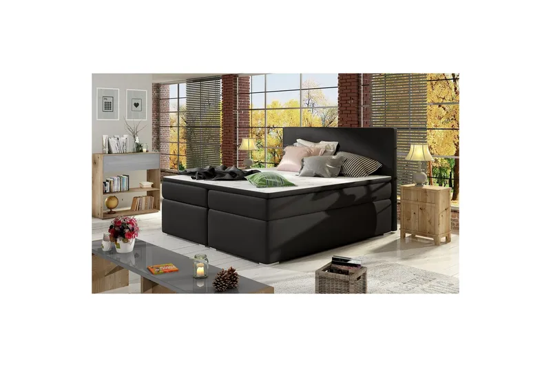 Joustinpatjasänky Eltap Divalo - Soft 11, Musta, 180x200 cm - Huonekalut - Sänky - Sängyt säilytystilalla