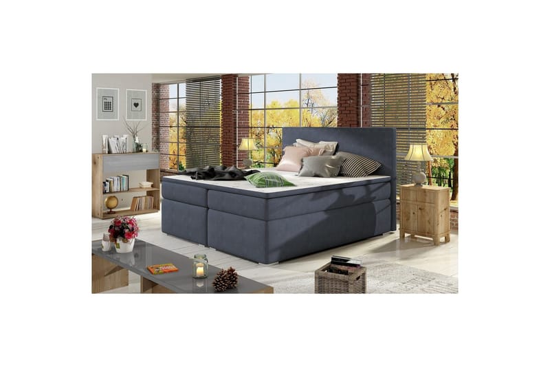Joustinpatjasänky Eltap Divalo - Soro 76, sininen, 140x200 cm - Huonekalut - Sänky - Sängyt säilytystilalla