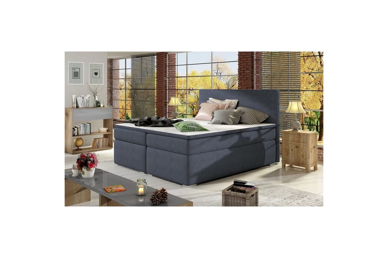 Joustinpatjasänky Eltap Divalo - Soro 76, sininen, 160x200 cm - Huonekalut - Sänky - Sängyt säilytystilalla