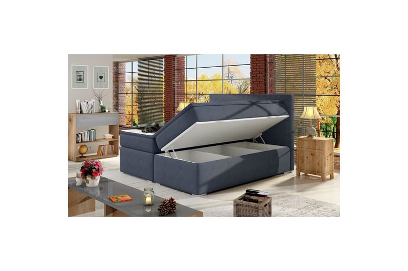 Joustinpatjasänky Eltap Divalo - Soro 76, sininen, 160x200 cm - Huonekalut - Sänky - Sängyt säilytystilalla