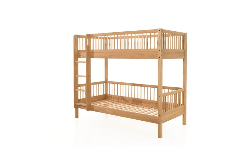 Kerrossänky laatikolla ja turvakaitteella Forrest Tammi - Tammi - Huonekalut - Sänky - Kerrossängyt - Parvisänky