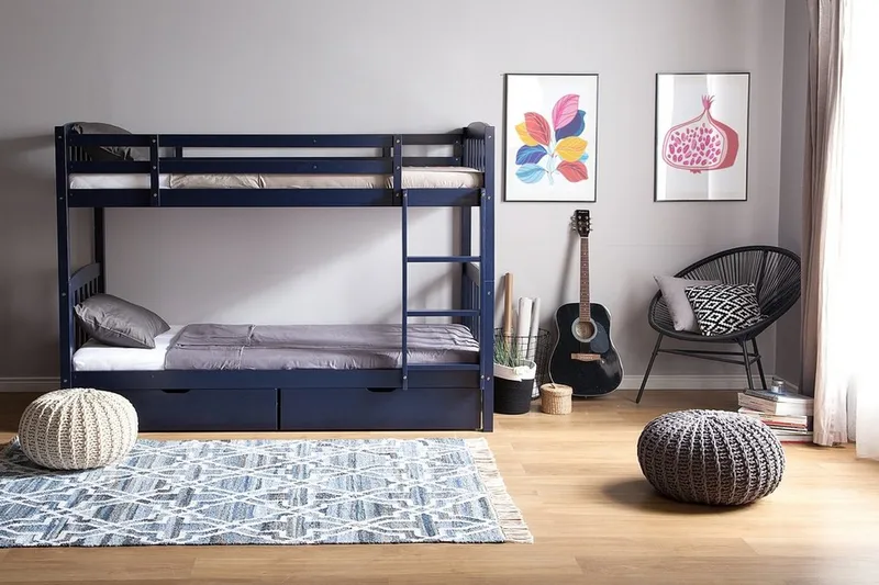 Kerrossänky Revin 90x200 cm - Sininen - Huonekalut - Sänky - Kerrossängyt