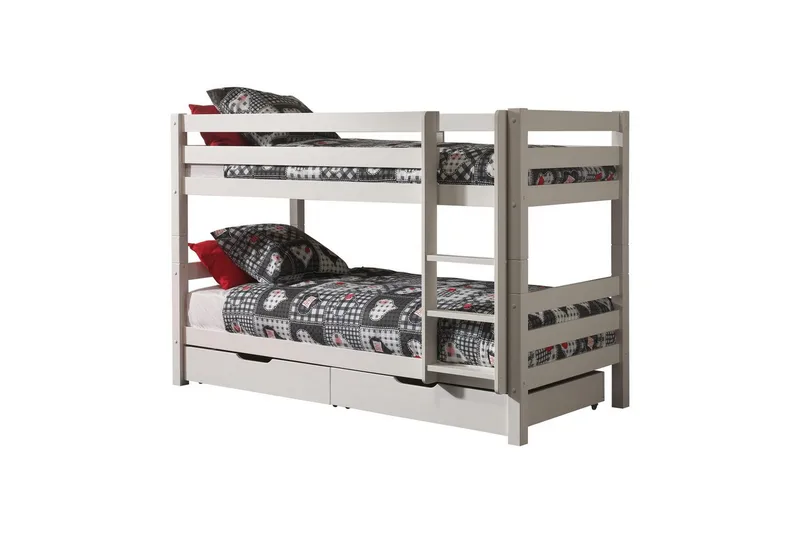 Kerrossänky Pino Set of 2 Drawers Valkoinen, 140 cm, Valkoinen, 140 cm