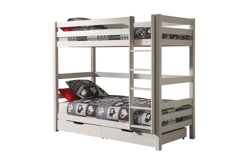 Kerrossänky Pino Set of 2 Drawers Valkoinen, 180 cm, Valkoinen, 180 cm