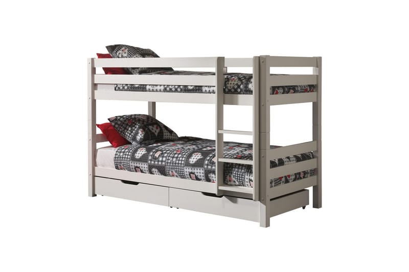 Kerrossänky Pino Set of 2 Drawers Valkoinen, 140 cm - Valkoinen, 140 cm - Huonekalut - Sänky - Kerrossängyt - Parvisänky