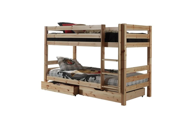 Kerrossänky Pino Set of 2 Drawers Luonnollinen, 140 cm - Luonnollinen, 140 cm - Huonekalut - Sänky - Kerrossängyt - Parvisänky
