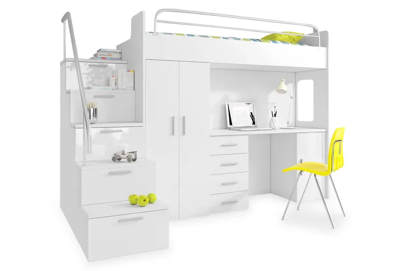 Lastensänky Tere säilytyksellä ja Kirjoituspöytä 245 cm, Sininen