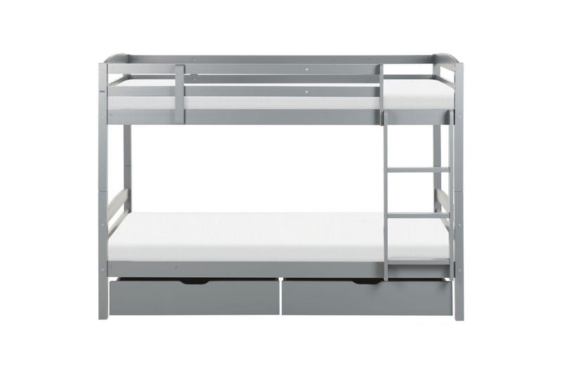 Våningssäng med lådor Beliani Regat med lådor Grå Grey - Huonekalut - Sänky - Kerrossängyt - Parvisänky