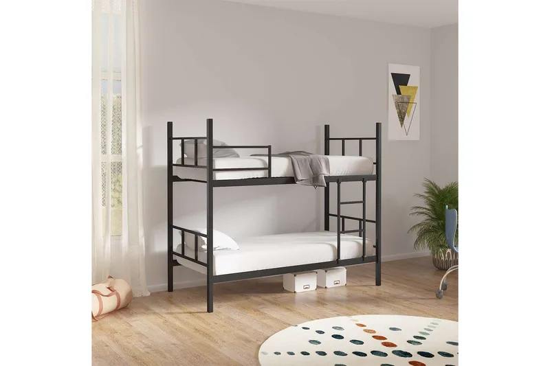 Kerrossänky Defneia Musta - Musta - Huonekalut - Sänky - Sänkykehikot & sängynrungot