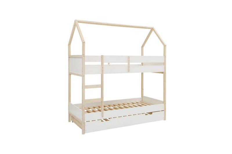 Kerrossänky Square Line Valkoinen, 223x205x96 cm - Valkoinen, 223x205x96 cm - Huonekalut - Sänky - Kerrossängyt