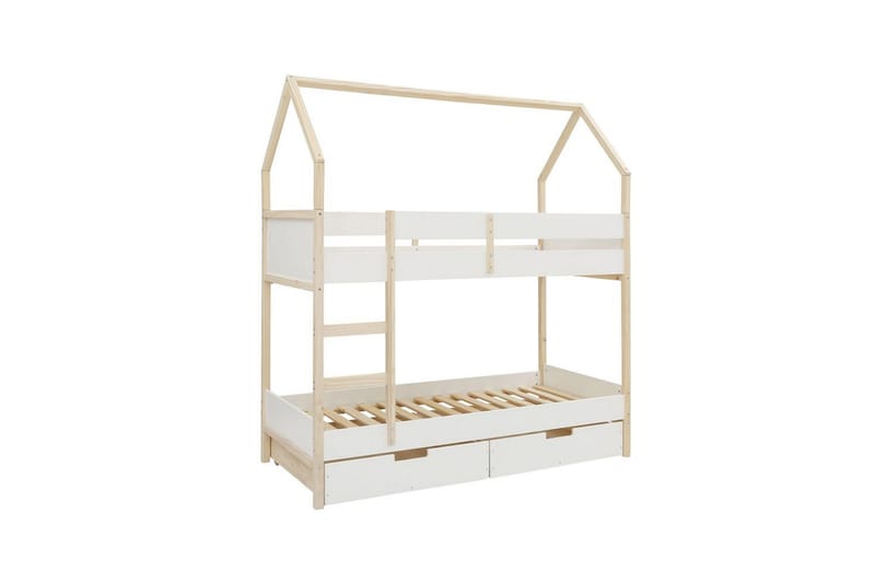 Kerrossänky Square Line Valkoinen, 223x205x96 cm - Valkoinen, 223x205x96 cm - Huonekalut - Sänky - Kerrossängyt