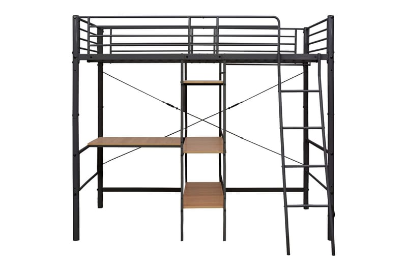 Kerrossänky pöydän rungolla musta metalli 90x200 cm - Huonekalut - Sänky - Kerrossängyt
