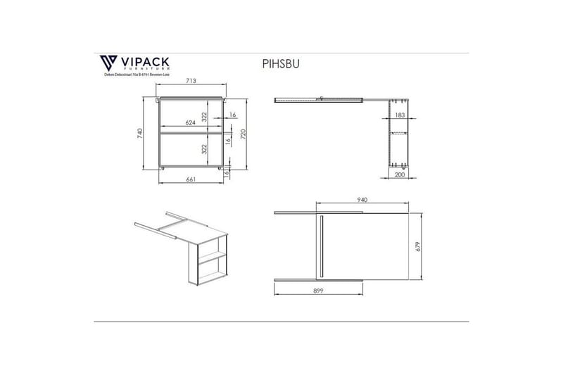 Keskikorkea sänky, jossa tikkaat Scott-yhteensopiva työpöytä, kolmella laatikolla varustettu lipasto ja kaksiosainen vaatekaappi - Huonekalut - Sänky - Kerrossängyt