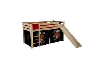 Keskikorkea sänky, jossa verho ja liukumäki Pino Luonnollinen, Merirosvo