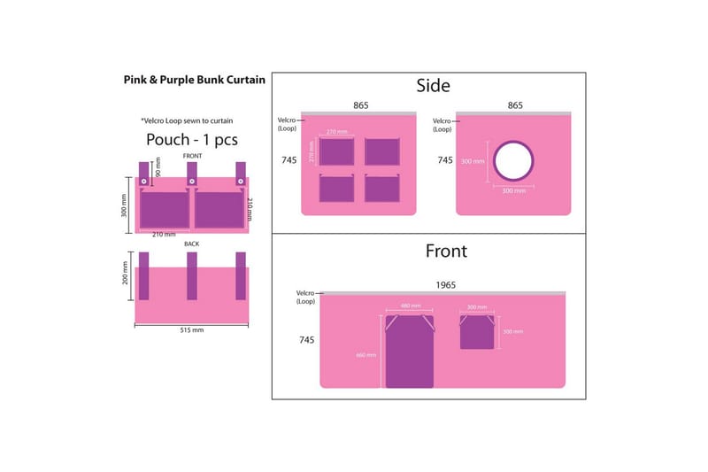 Keskikorkea sänky, jossa verho ja liukumäki Pino Valkoinen, Bella - Valkoinen, Bella - Huonekalut - Sänky - Kerrossängyt