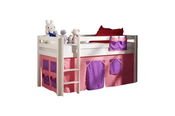 Keskikorkea sänky, jossa verho Pino Valkoinen, Bella