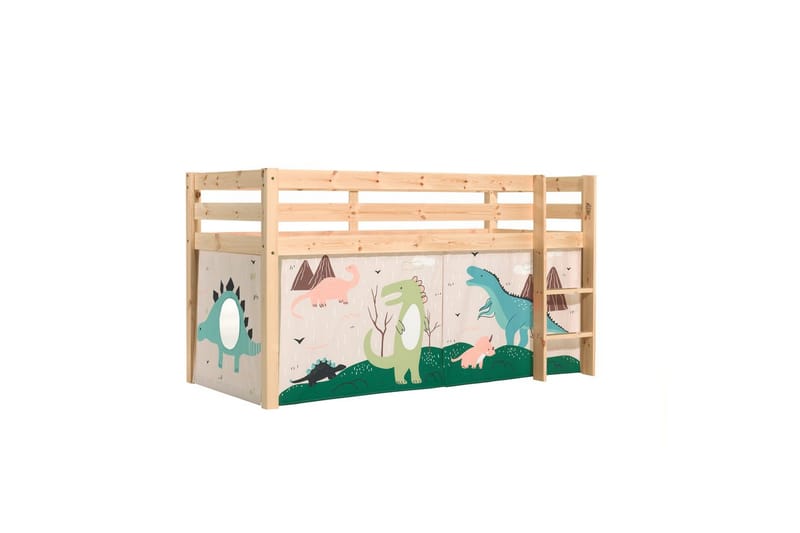 Keskikorkea sänky, jossa verho Pino Luonnollinen, Dino - Luonnollinen, Dino - Huonekalut - Sänky - Kerrossängyt