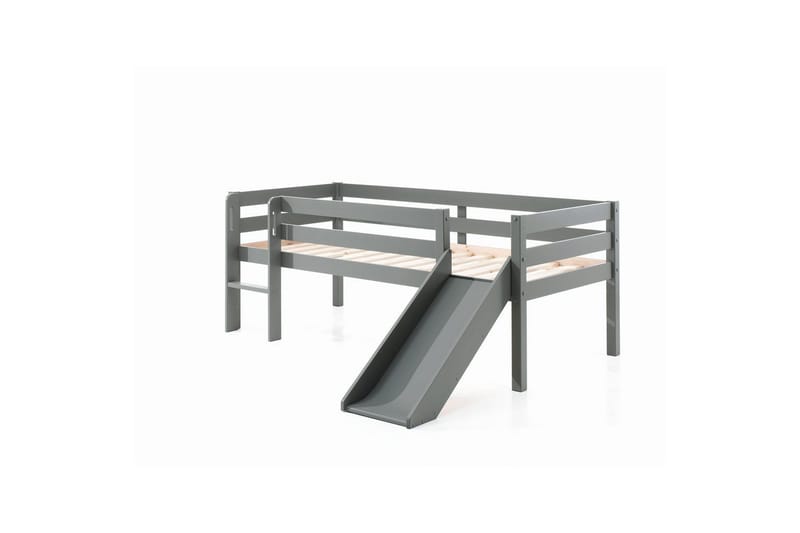 Keskikorkea sänky liukumäellä Pino Harmaa, 85 cm, Harmaa, 85 cm