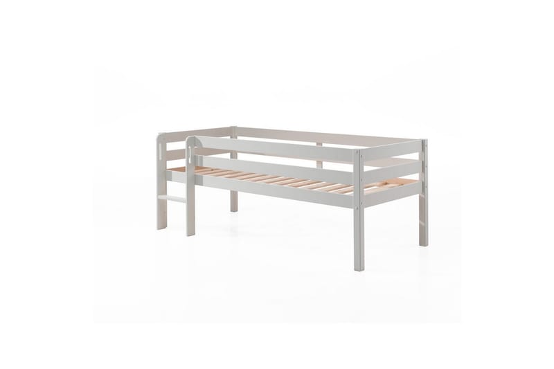 Keskikorkea sänky tikkailla Pino Valkoinen, 85 cm - Valkoinen, 85 cm - Huonekalut - Sänky - Kerrossängyt
