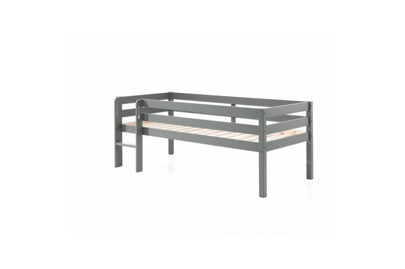 Keskikorkea sänky tikkailla Pino Harmaa, 85 cm - Harmaa, 85 cm - Huonekalut - Sänky - Kerrossängyt