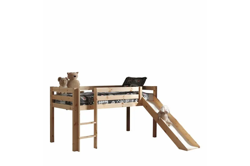 Keskikorkea sänky verholla Pino Kevät Luonnollinen, Luonnollinen, Liukumäellä, Kevät, Jousi, 3 - Luonnollinen, Luonnollinen, Liukumäellä, Kevät, Jousi, 3 - Huonekalut - Sänky - Kerrossängyt