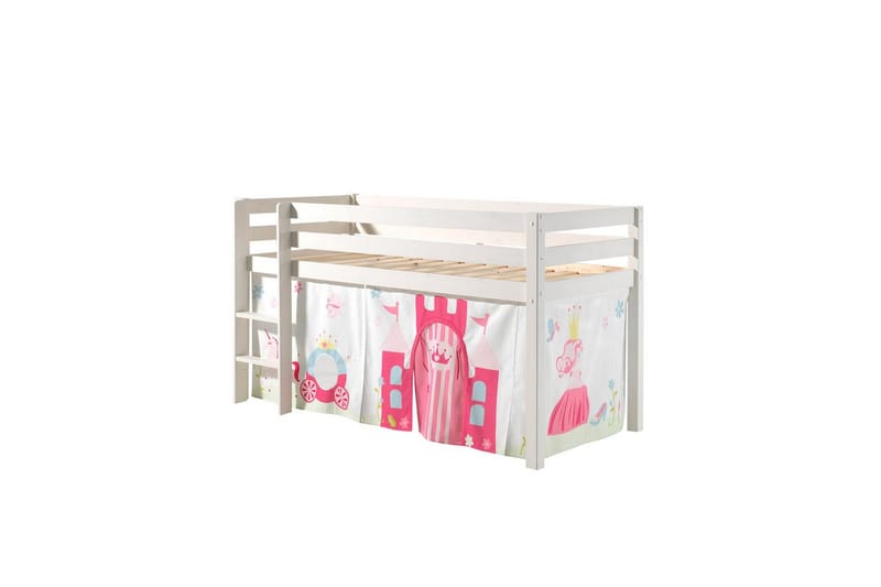 Keskikorkea sänky verholla Pino Prinsessa Valkoinen, Valkoinen, Ilman liukumäkeä, Ilman tunnelia, Ei taskuja, Valkoinen, Valkoinen, Ilman liukumäkeä, Ilman tunnelia, Ei taskuja