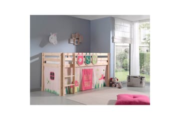 Keskikorkea sänky verholla Pino Kevät Luonnollinen, Luonnollinen, Ilman liukumäkeä, Ilman tunnelia, 3 - Luonnollinen, Luonnollinen, Ilman liukumäkeä, Ilman tunnelia, 3 - Huonekalut - Lasten kalusteet - Lastensängyt & juniorisängyt - Talosänky