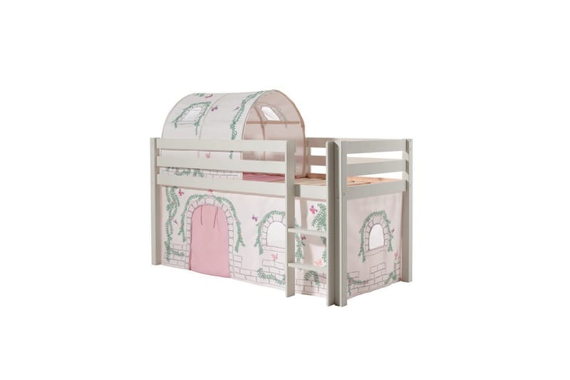 Keskikorkea sänky verholla Pino Birdy Valkoinen, Valkoinen, Ilman liukumäkeä, Birdy, Ei taskuja, Valkoinen, Valkoinen, Ilman liukumäkeä, Birdy, Ei taskuja