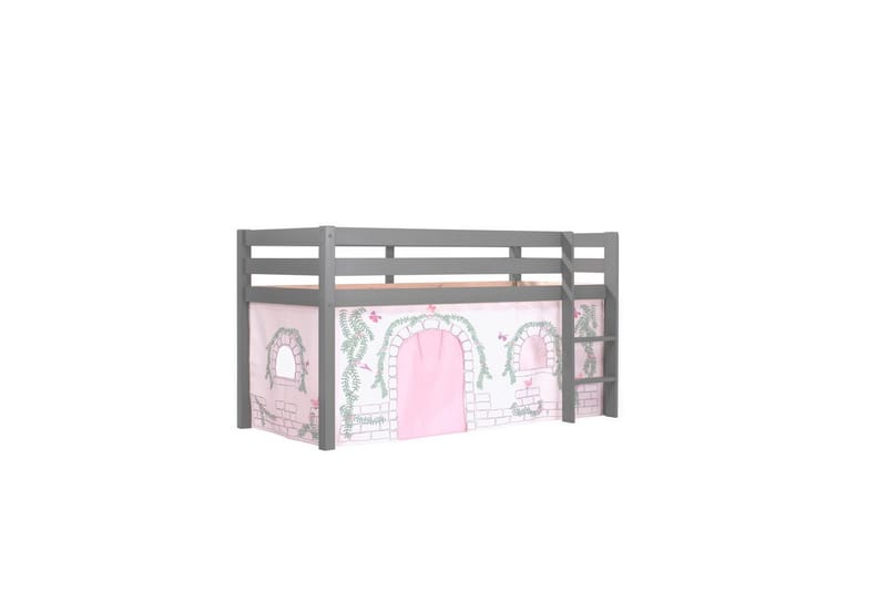 Keskikorkea sänky verholla Pino Birdy Harmaa, Harmaa, Ilman liukumäkeä, Ilman tunnelia, Ei taskuja - Harmaa, Harmaa, Ilman liukumäkeä, Ilman tunnelia, Ei taskuja - Huonekalut - Sänky - Kerrossängyt