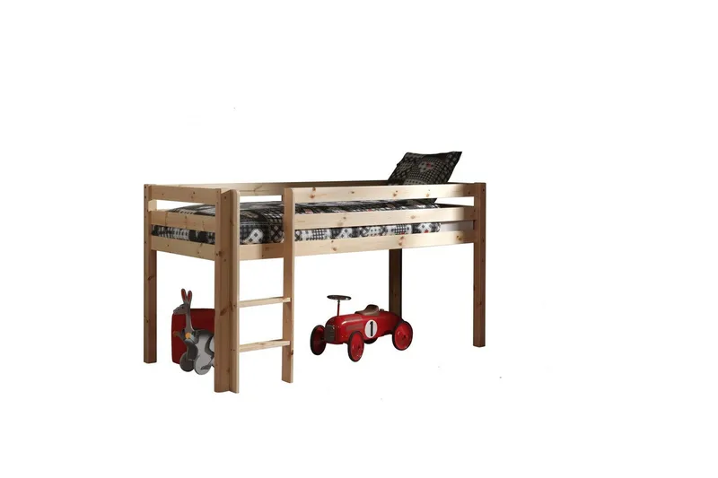 Keskikorkea sänky verholla Pino Kevät Luonnollinen, Luonnollinen, Ilman liukumäkeä, Ilman tunnelia, Ilman taskuja - Luonnollinen, Luonnollinen, Ilman liukumäkeä, Ilman tunnelia, Ilman taskuja - Huonekalut - Sänky - Kerrossängyt