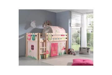 Keskikorkea sänky verholla Pino Kevät Luonnollinen, Luonnollinen, Ilman liukumäkeä, Kevät, Jousi, 3 - Luonnollinen, Luonnollinen, Ilman liukumäkeä, Kevät, Jousi, 3 - Huonekalut - Lasten kalusteet - Lastensängyt & juniorisängyt - Talosänky