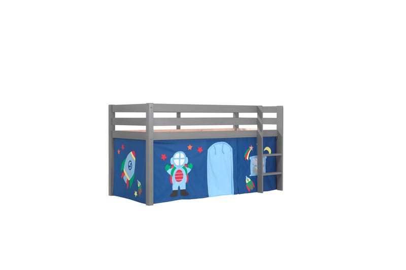 Keskikorkea sänky verholla Pino Astro Harmaa, Harmaa, Ilman liukumäkeä, Ilman tunnelia, Ei taskuja, Harmaa, Harmaa, Ilman liukumäkeä, Ilman tunnelia, Ei taskuja