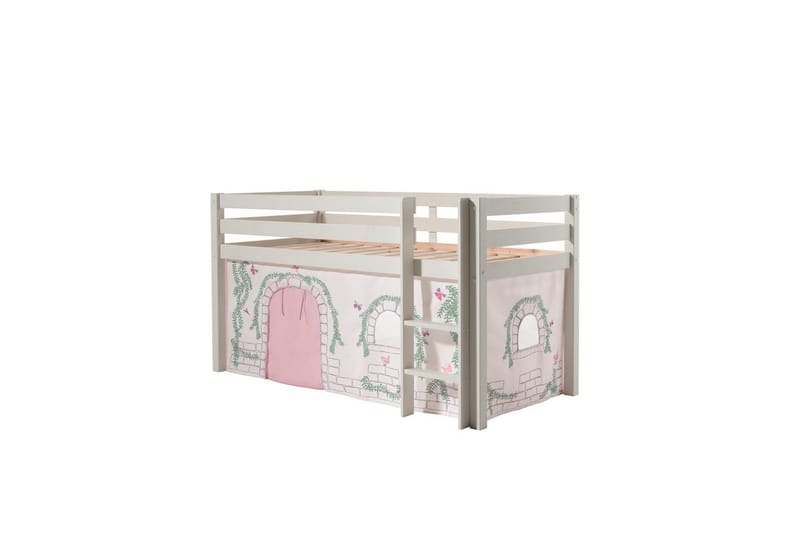 Keskikorkea sänky verholla Pino Birdy Valkoinen, Valkoinen, Ilman liukumäkeä, Ilman tunnelia, Ei taskuja, Valkoinen, Valkoinen, Ilman liukumäkeä, Ilman tunnelia, Ei taskuja