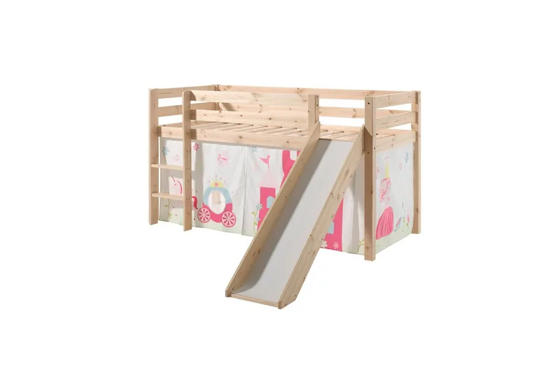 Keskikorkea sänky verholla Pino Prinsessa Luonnollinen, Luonnollinen, Liukumäellä, Ei tunnelia, Ei taskuja, Luonnollinen, Luonnollinen, Liukumäellä, Ei tunnelia, Ei taskuja