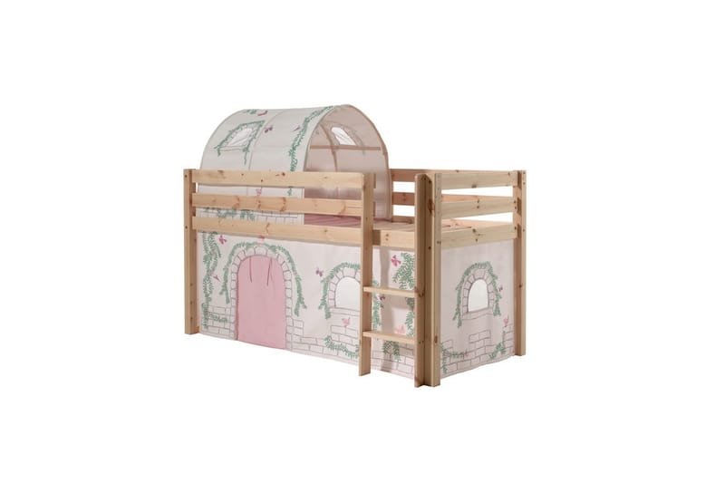 Keskikorkea sänky verholla Pino Birdy Luonnollinen, Luonnollinen, Ilman liukumäkeä, Birdy, Ei taskuja - Luonnollinen, Luonnollinen, Ilman liukumäkeä, Birdy, Ei taskuja - Huonekalut - Sänky - Kerrossängyt