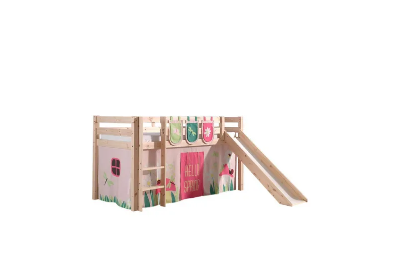 Keskikorkea sänky verholla Pino Kevät Luonnollinen, Luonnollinen, Liukumäellä, Ilman tunnelia, 3, Luonnollinen, Luonnollinen, Liukumäellä, Ilman tunnelia, 3