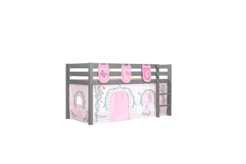 Keskikorkea sänky verholla Pino Birdy Harmaa, Harmaa, Ilman liukumäkeä, Ilman tunnelia, 3, Harmaa, Harmaa, Ilman liukumäkeä, Ilman tunnelia, 3