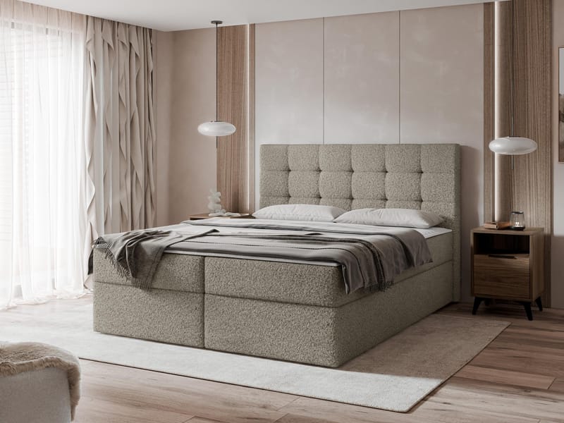 Kleiv jenkkisänky säilytystilalla 140x200 cm - harmaa - Huonekalut - Sänky - Yhden hengen sängyt