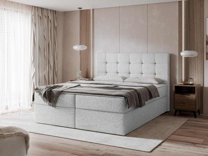 Kleiv jenkkisänky säilytystilalla 160x200 cm - harmaa - Huonekalut - Sänky - Yhden hengen sängyt