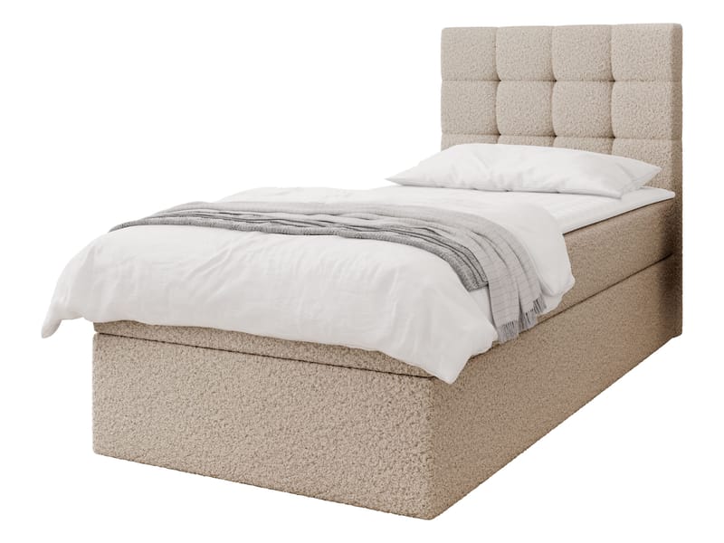Kleiv jenkkisänky säilytystilalla 90x200 cm - beige - Huonekalut - Sänky - Yhden hengen sängyt