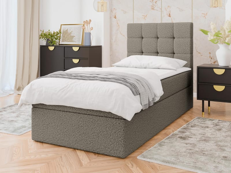 Kleiv jenkkisänky säilytystilalla 90x200 cm - harmaa - Huonekalut - Sänky - Yhden hengen sängyt