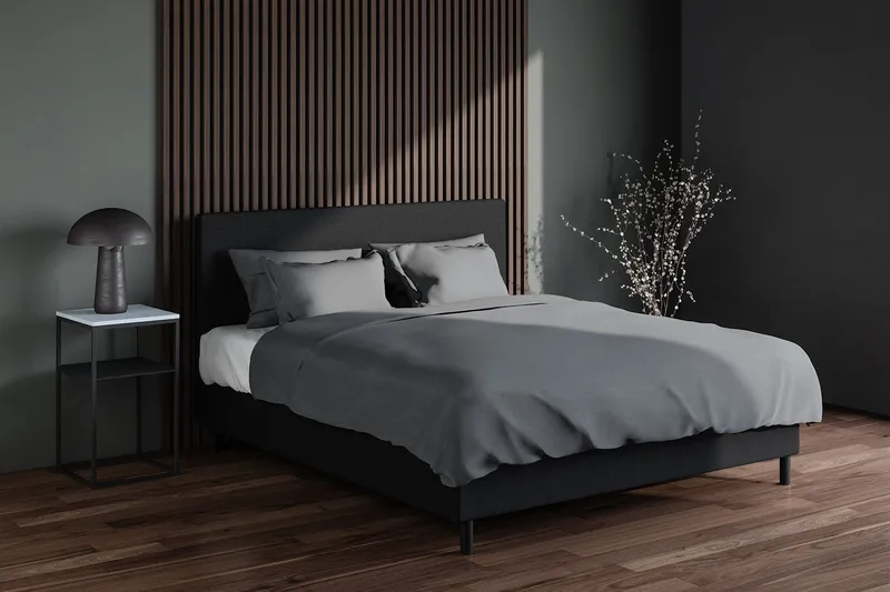 Komplett sängpaket Divine sänggavel 160 cm 160x200 Mörkgrå - Huonekalut - Sänky - Jenkkisängyt
