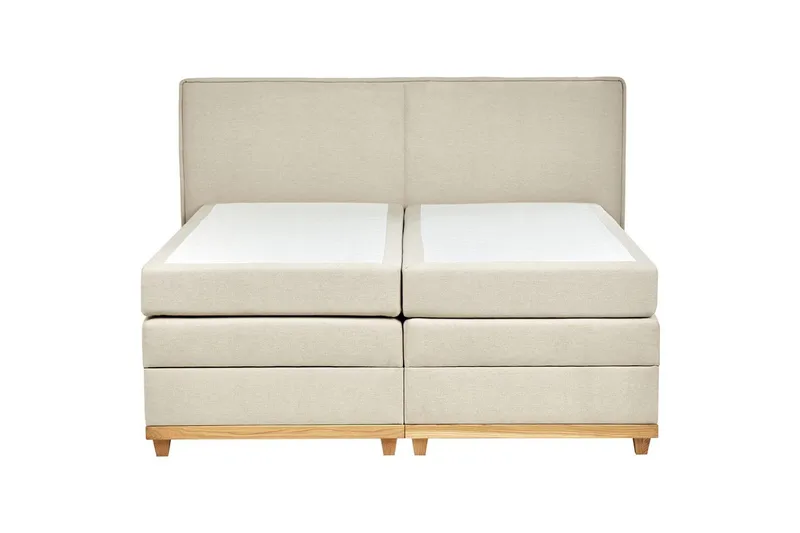 Kontinentalsäng Beliani Dynasty Beige-Ljust Trä, 160x200 cm Beige 180x200 - Huonekalut - Sänky - Jenkkisängyt