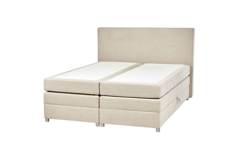 Kontinentalsäng Beliani Minister Beige-Silver, 160x200 cm Beige 160x200 - Huonekalut - Sänky - Jenkkisängyt