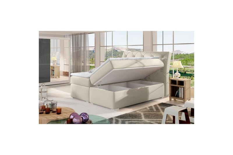 Kontinentalsäng utan ställbar säng Eltap Beige 140x200 - Huonekalut - Sänky - Sängyt säilytystilalla