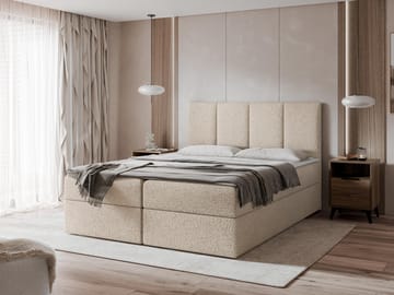 Laggano-sänkypaketti, jenkkisänky 140x200 cm - vaalea beige - Huonekalut - Sänky - Sängyt säilytystilalla
